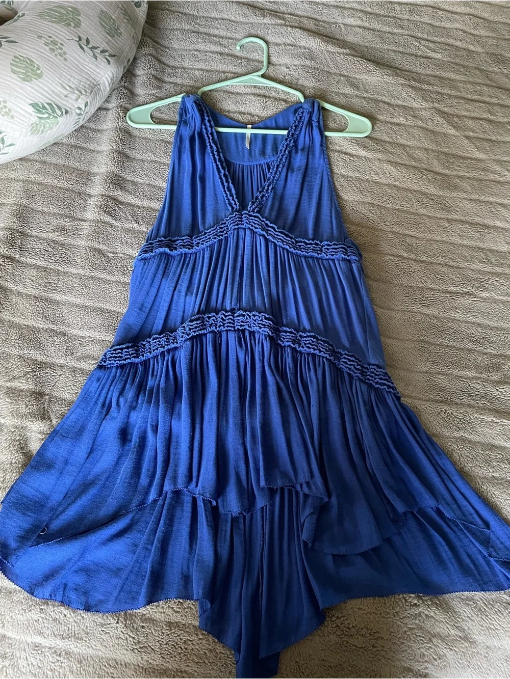 Free People Royal Blue Tiered Sleeveless Mini Dress/ Baby Doll Top